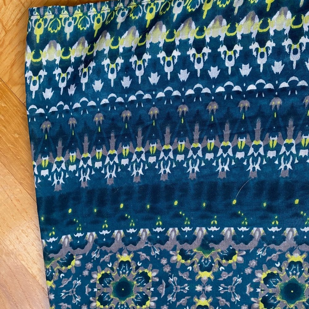 Loop Scarf by Street One (Germany) in Teal, Green, Yellow and White